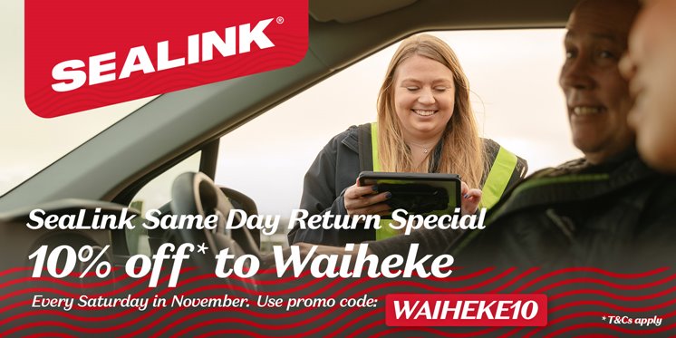 Waiheke Same Day Return Nov Promo